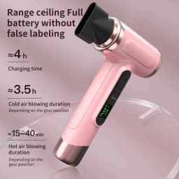 Portable Hair Dryer USB Charging Hot and Cold Air Hair Dryer Cordless Lightweight with Nozzle for Travel Student Dormitory