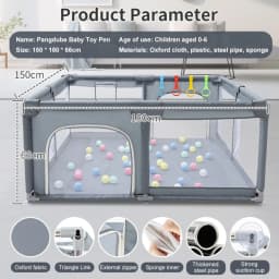 2026 Premium XL Baby Playpen, All-in-One Toddler Activity Center with Soft Impact Padding & Integrated Ball Pit, Indoor & Outdoor Use for Kids Ages 0-5