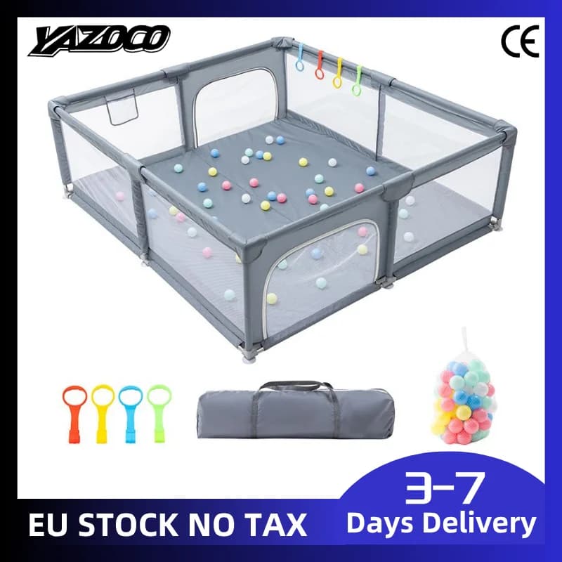 2026 Premium XL Baby Playpen, All-in-One Toddler Activity Center with Soft Impact Padding & Integrated Ball Pit, Indoor & Outdoor Use for Kids Ages 0-5