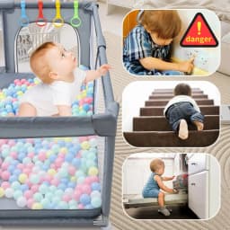 2026 Premium XL Baby Playpen, All-in-One Toddler Activity Center with Soft Impact Padding & Integrated Ball Pit, Indoor & Outdoor Use for Kids Ages 0-5