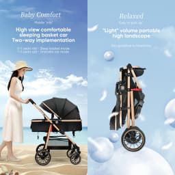 OWJHE 3 In 1 luxury stroller for baby, new, Portable, Travelling, foldable, aluminum frame, newborn shock absorber baby stroller