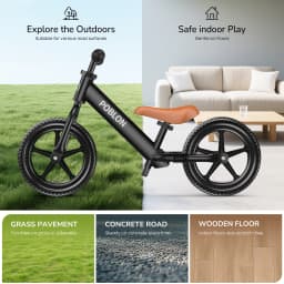 Adjustable Toddler Balance Bike For Children Aged 18 Months To 5 Years Indoor And Outdoor Anti-Slip Grip Snap Design Foot Pedal