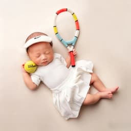 Newborn Photography Props Baby White Tennis Ruffle Dress Top Skirt Set Infant Photo Shoot Outfit Sports Theme Princess Clothes