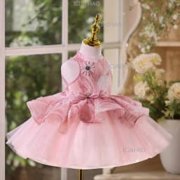 Children Girls Formal Princess Gown Clothing Flower Girl Wedding Little Kids Host Elegant Tutu Birthday Party Banquet Costume