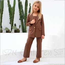 Fashion Kids Girl's Suit 2 Pieces Single Button Blazer Straight Pants Graduation Family Photoshoot Daily Casual Formal Wear
