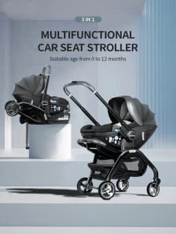 4-in-1 Baby Stroller with ISOFIX Base, Shipped From The EU, Includes Child Car Seat, Luxury Portable and Lightweight Newborn Stroller.