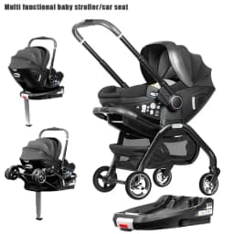 4-in-1 Baby Stroller with ISOFIX Base, Shipped From The EU, Includes Child Car Seat, Luxury Portable and Lightweight Newborn Stroller.