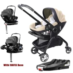 4-in-1 Baby Stroller with ISOFIX Base, Shipped From The EU, Includes Child Car Seat, Luxury Portable and Lightweight Newborn Stroller.