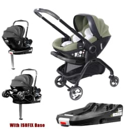4-in-1 Baby Stroller with ISOFIX Base, Shipped From The EU, Includes Child Car Seat, Luxury Portable and Lightweight Newborn Stroller.