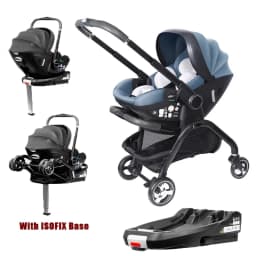 4-in-1 Baby Stroller with ISOFIX Base, Shipped From The EU, Includes Child Car Seat, Luxury Portable and Lightweight Newborn Stroller.