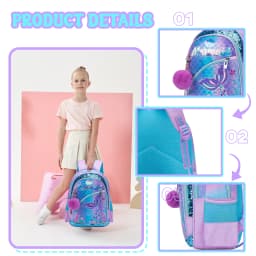 Backpack for Girls School Backpack with Lunch Box for Elementary Student Teen Girls Cute School Bag Kids Book