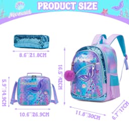 Backpack for Girls School Backpack with Lunch Box for Elementary Student Teen Girls Cute School Bag Kids Book
