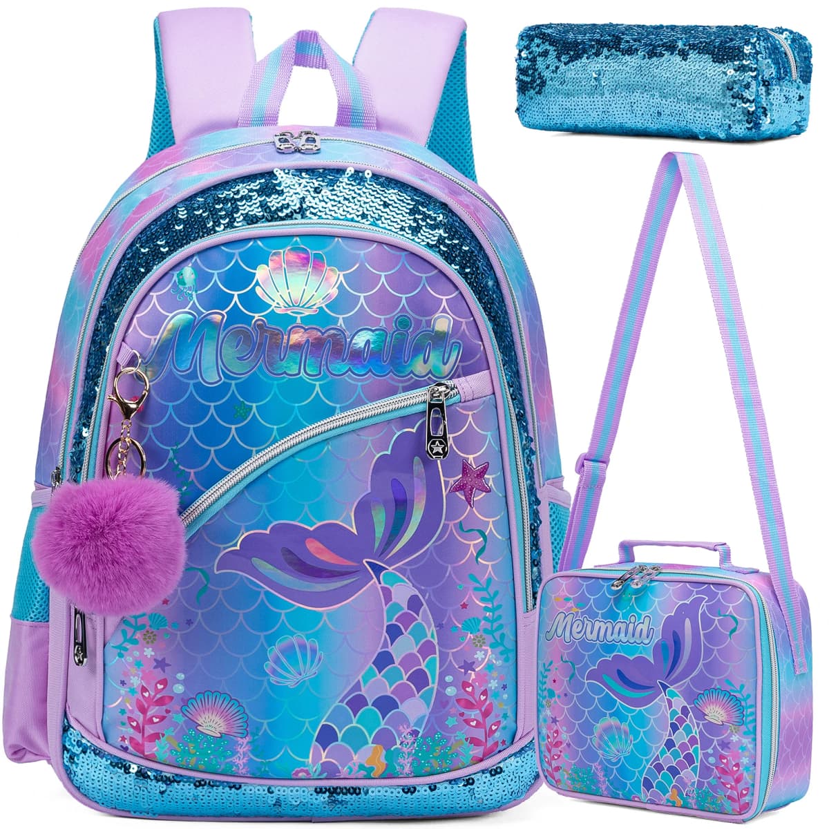 Backpack for Girls School Backpack with Lunch Box for Elementary Student Teen Girls Cute School Bag Kids Book