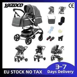 Breathable Summer 3-in-1 Baby Stroller, Includes Car Seat + Sleeping Basket, Lightweight Aluminum Frame, Easy-Fold Pushchair with Landscape View