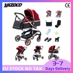 All Season 3-in-1 Light Frame Baby Stroller Soft Wide Reclinable Seat Switch Freely Between Sitting And Lying Down Equipped With Custom Mommy Bag UV Protection Full Coverage Baby Stroller Mosquito Net Shock Absorbing Spring Wheels