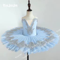 Professional Ballet Dress 3-16Y Tutu Skirt Dance Costume Stage Performance Girls Ballerina Leotard Lace Flower Recital Outfit