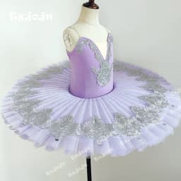Professional Ballet Dress 3-16Y Tutu Skirt Dance Costume Stage Performance Girls Ballerina Leotard Lace Flower Recital Outfit