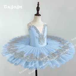 Professional Ballet Dress 3-16Y Tutu Skirt Dance Costume Stage Performance Girls Ballerina Leotard Lace Flower Recital Outfit