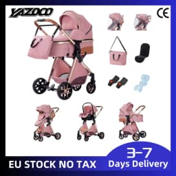 Lightweight & Compact 3-in-1 Travel System, One-Hand Easy Fold Baby Stroller, Breathable Material Oversized Canopy, Shock-Absorption Wheels, 2026 New