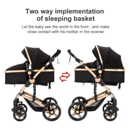 Compact Baby Stroller 3-in-1 Portable Newborns Baby Car with Car Seat High View Pram Travel System Buggy Foldable Baby Carriage