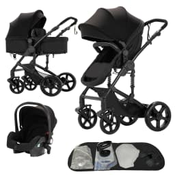 Compact Baby Stroller 3-in-1 Portable Newborns Baby Car with Car Seat High View Pram Travel System Buggy Foldable Baby Carriage