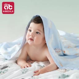 AIBEDILA Bamboo Cotton Baby Swaddle Blanket Thin Summer Gauze Bath Towel Lightweight Newborn Cover Blanket for Kids