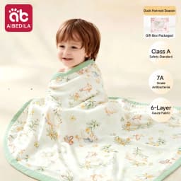 AIBEDILA Bamboo Cotton Baby Swaddle Blanket Thin Summer Gauze Bath Towel Lightweight Newborn Cover Blanket for Kids