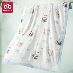 AIBEDILA Bamboo Cotton Baby Swaddle Blanket Thin Summer Gauze Bath Towel Lightweight Newborn Cover Blanket for Kids