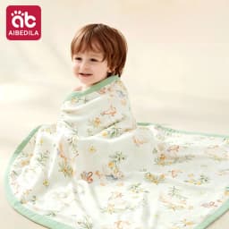 AIBEDILA Bamboo Cotton Baby Swaddle Blanket Thin Summer Gauze Bath Towel Lightweight Newborn Cover Blanket for Kids