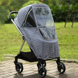 Wind Shield Rain Cover Universal 2 in1 Rain Coat for Baby Stroller Waterproof Winter Warm Cotton Hood Stroller Accessories