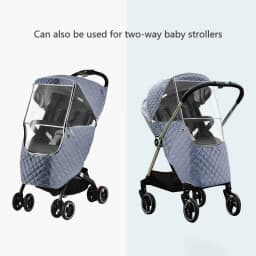 Wind Shield Rain Cover Universal 2 in1 Rain Coat for Baby Stroller Waterproof Winter Warm Cotton Hood Stroller Accessories