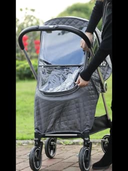 Wind Shield Rain Cover Universal 2 in1 Rain Coat for Baby Stroller Waterproof Winter Warm Cotton Hood Stroller Accessories