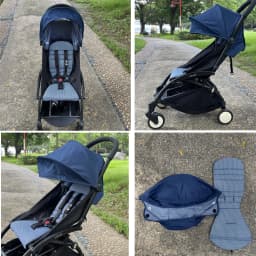 2pcs/set Stroller Cover Sunshade Hood& Cushion Pad1:1Fabric 145° Canopy Seat Liner Replacement Kit YOYO Stroller Accessories