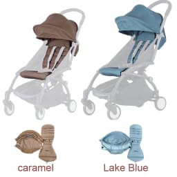 2pcs/set Stroller Cover Sunshade Hood& Cushion Pad1:1Fabric 145° Canopy Seat Liner Replacement Kit YOYO Stroller Accessories