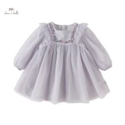 Dave Bella Princess Dress for Girls Children Baby New Spring Noble Charm Sweet Classy Lovely Mesh Fashion Party DB1248204