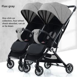 Twin Baby Stroller High View Detachable Stroller Foldable and Lightweight Stroller with Sitting and Lying Function