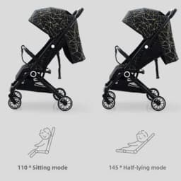 Twin Baby Stroller High View Detachable Stroller Foldable and Lightweight Stroller with Sitting and Lying Function