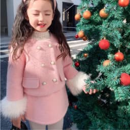 Fashion Baby Girl Princess Cotton Clothing Set Long Sleeve Fur Jacket+Skirt 2PCS Infant Toddler Child Elegant Baby Clothes 1-14Y