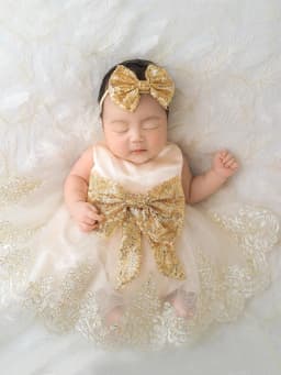 2pcs Newborn Photography Clothing Set Baby Girls' Princess Embroidered Mesh Dress Bowknot Lace Princess Skirt For Photo Shoot