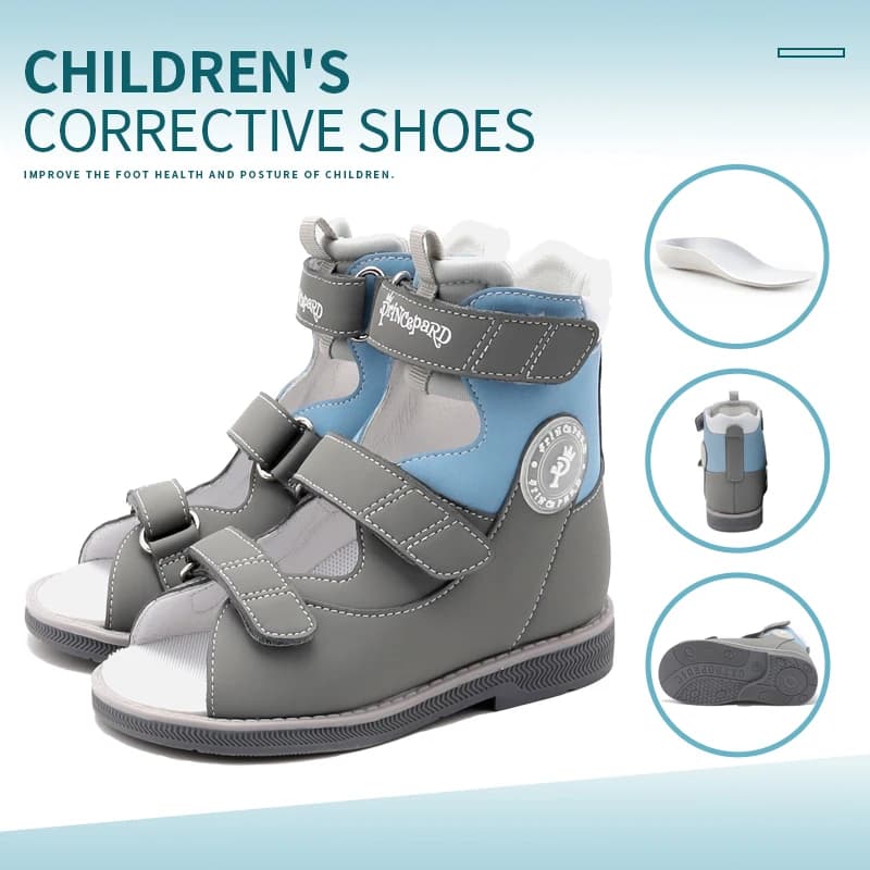 Ankle Support Children's Corrective Orthopedic Shoes Princepard Summer Girls Boys High-top Sandals with Arch and Ankle Support