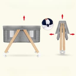 Movable Solid Wood Baby Crib  Portable Newborn Home Baby Cradle Bed Foldable Twin Rocking Bed Baby Soothing Rocking Bed