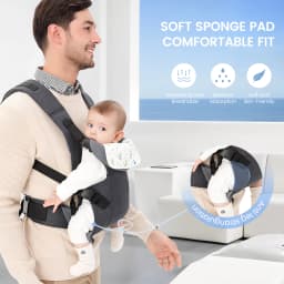 Baby Carrier for Newborns Baby Ergonomic for Toddlers Adjustable Hip Strap Shoulder Strap Front and Back Carry for 1-36 Months