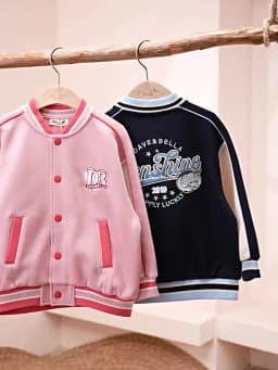 Dave Bella Spring Autumn New Boys Girls Jacket Cartoon Letter Print Baseball Uniform Children Sports Outerwear DK3242166