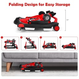 ERGOMASTER 4-in-1 Baby Walker Foldable Activity Push Walker with Adjustable Height & Speed