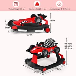 ERGOMASTER 4-in-1 Baby Walker Foldable Activity Push Walker with Adjustable Height & Speed