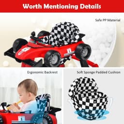 ERGOMASTER 4-in-1 Baby Walker Foldable Activity Push Walker with Adjustable Height & Speed