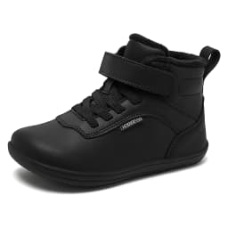 HOBIBEAR Kids Winter Barefoot Shoes Little/Big/Kid Wide Toe Box Warm Faux Fur Lined Ankle Hook-Loop Sneakers