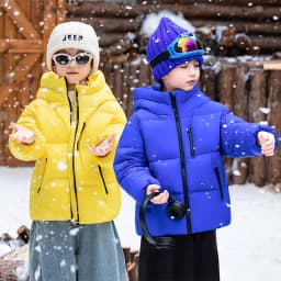 Children Boys Winter Duck Down Jackets Windproof Hooded Thick Warm Kids Boys Outerwear Coat Junior Boys Zipper Ski Coat Outfits