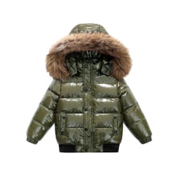 UNITIM Kids Baby Girls Down Jacket Hooded Glossy No-rinse Toddler Boys Down Coat Winter Thicken Warm Newborn Boys Parkas Outwear