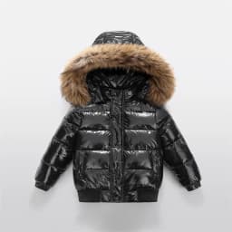 UNITIM Kids Baby Girls Down Jacket Hooded Glossy No-rinse Toddler Boys Down Coat Winter Thicken Warm Newborn Boys Parkas Outwear